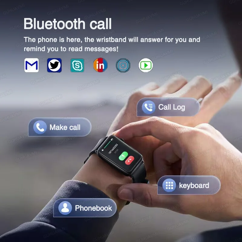 2026 New AI Medical Diagnosis Smart Bracelet Men Blood Sugar Blood pressure uric acid Heart rate BT call Health Smartwatch Woman