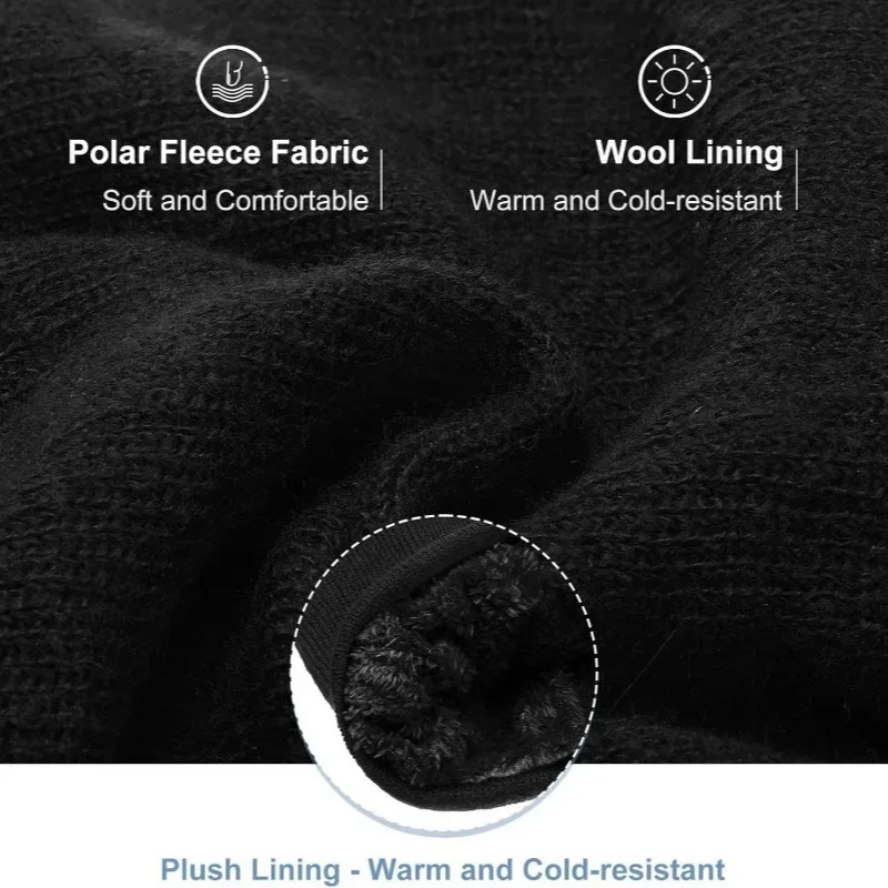 Soft Knit Winter Neck Warmer Thickened Thermal Gaiter Scarf Cover for Running Skating Skiing Hiking Outdoor Sports Cold Weather
