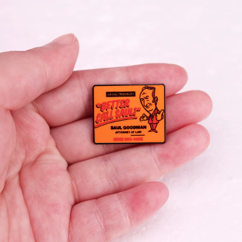 Better Call Saul Goodman Card Badge Breakings Bad Enamel Pin Brooch Jewelry Gifts