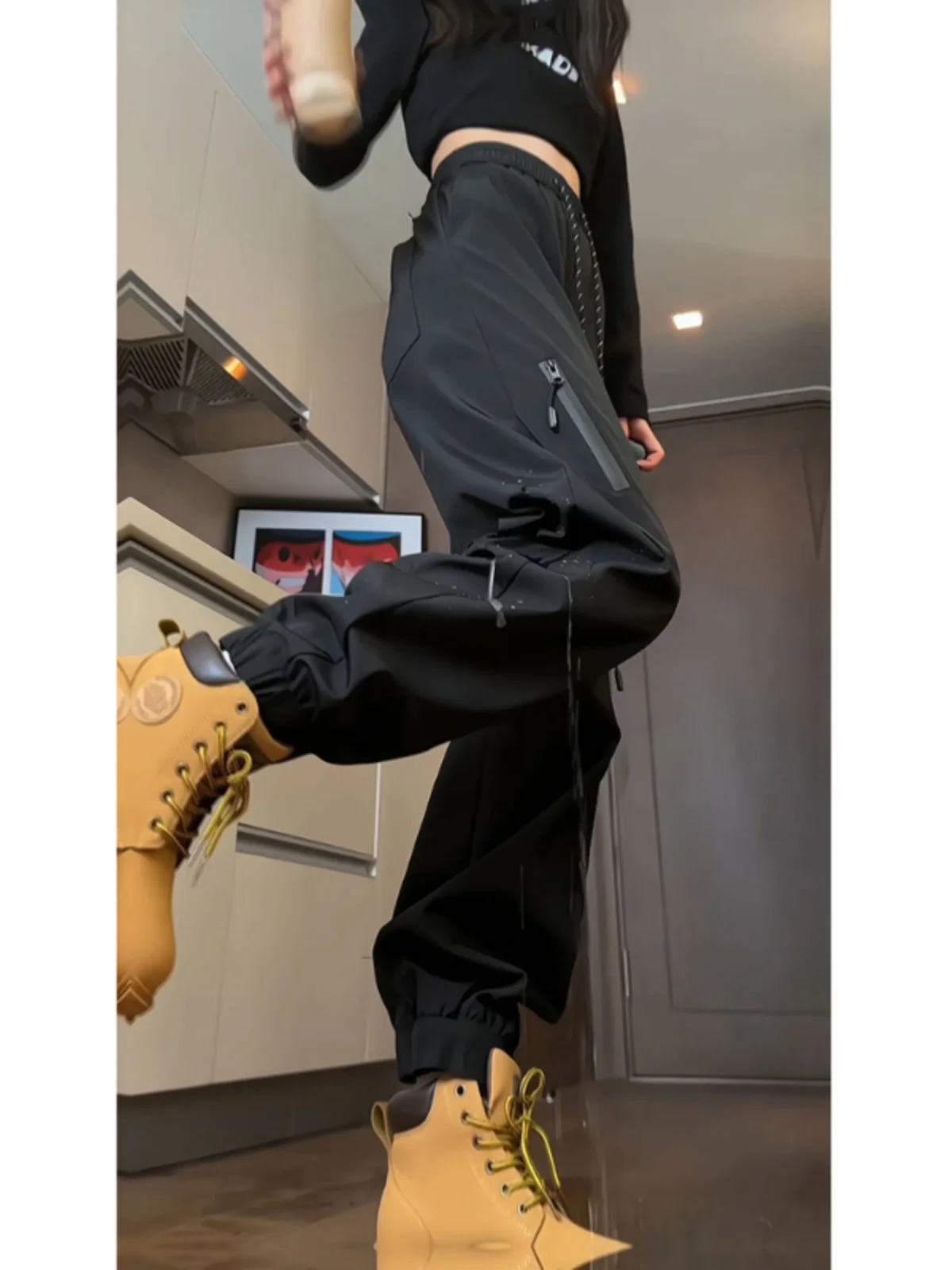 

Men's Soft ell Tee-Proof Spring Work Trousers 90cm Tall Mountain Climbing Pants American Sle Loose Fit Casual T...