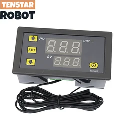 W3230 12V 24V AC110-220V Probe line 20A Digital Temperature Control LED Display Thermostat With Heat/Cooling Control Instrument