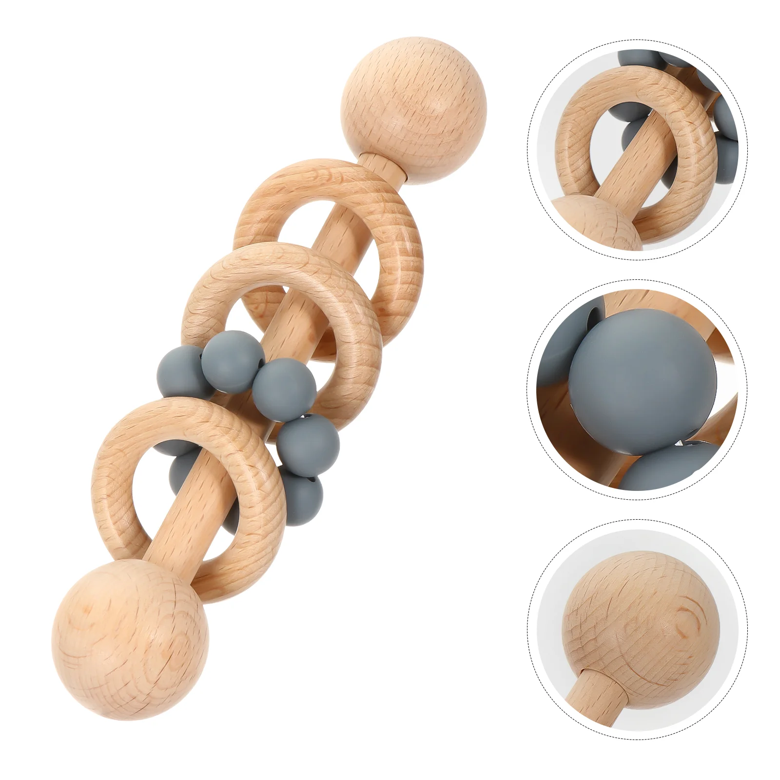 Toys for Babies Hand Bell Plaything Wood Playthings Wooden Handbell