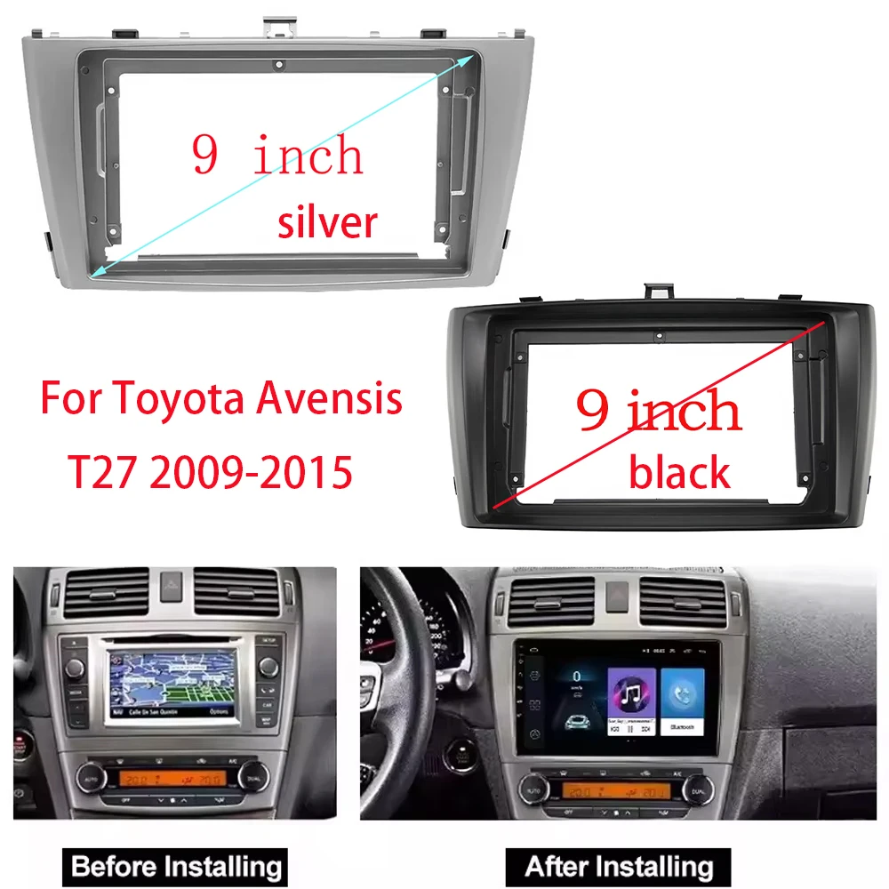 

9-дюймовый 2Din Android автомобильный радиоприемник, комплект рамки для Toyota Avensis T27 2009-2015, рамка панели авто стерео приборной панели
