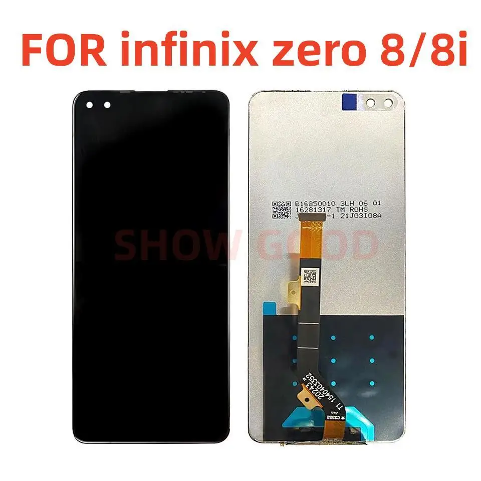 High quality Black 6.85 inch For Infinix Zero 8 X687 / Zero 8i X687B LCD Display Touch Screen Digitizer Assembly Replacement