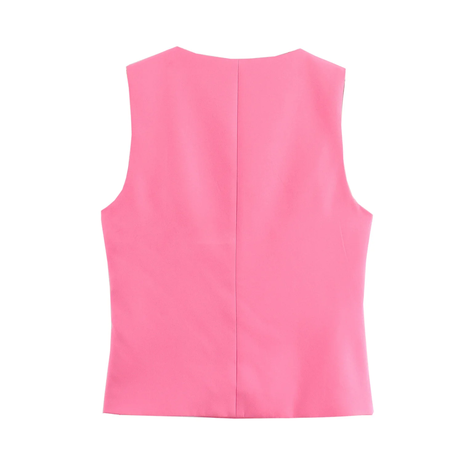 Women's 2024 new fashion slim short elastic square neck top retro sleeveless side zipper women's vest chic top