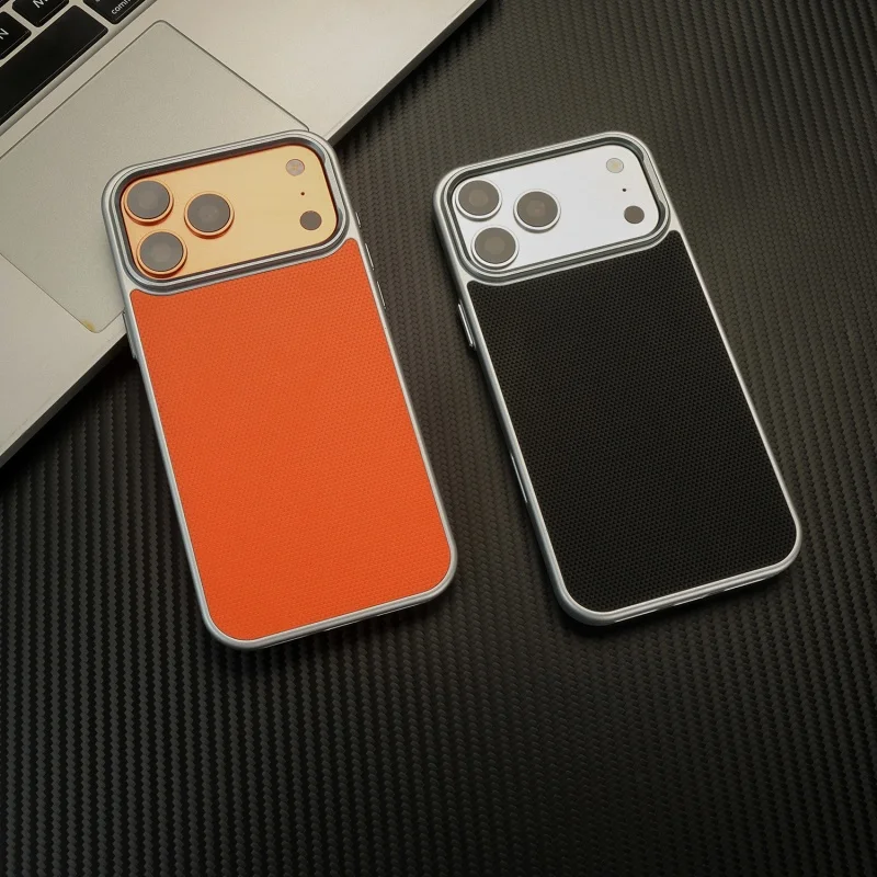 Luxuriöse Diamant-Textur Galvanisierte Stoßfeste Handyhülle für iPhone 17 Air 13 15 14 16 Pro Max Metallrahmen-Knopf-Panzer-Bumper-Cover