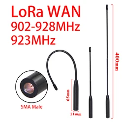 Personalización de soporte Antena de látigo suave LoRa Wan 915MHz 923MHz 902-928MHz antena para antena meshtástica de alta eficiencia