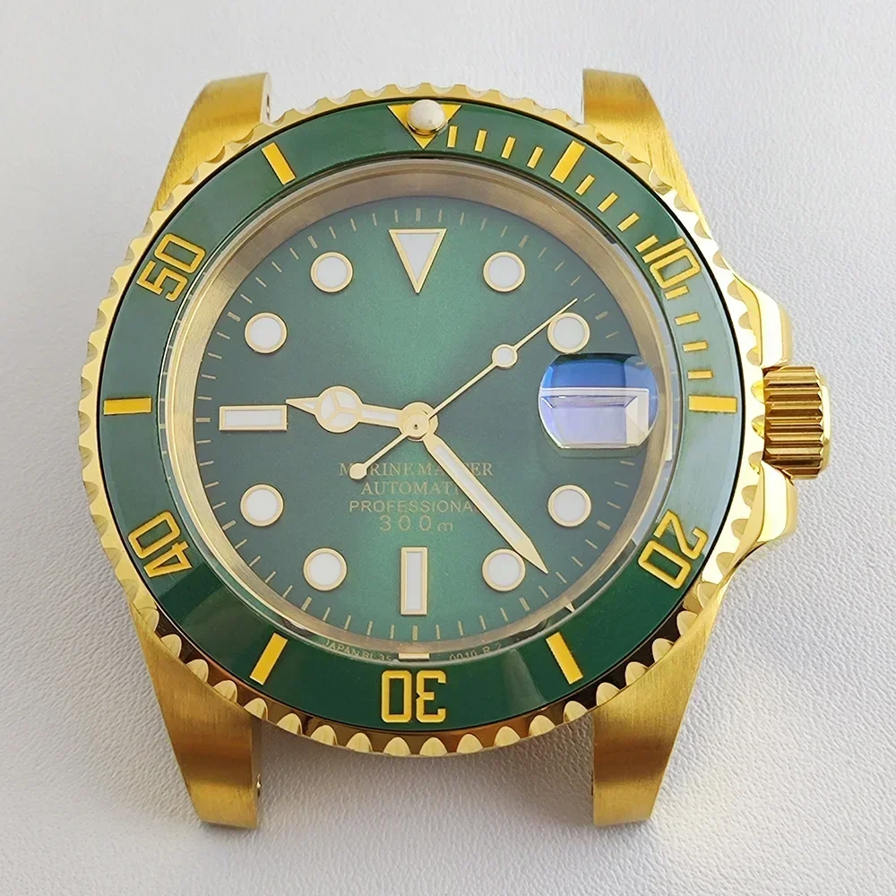 Корпус NH35 40 мм, мужской корпус для часов, корпус из нержавеющей стали, сапфировое стекло, подходит для NH35 NH36, детали для часов с механизмом, новый DIY