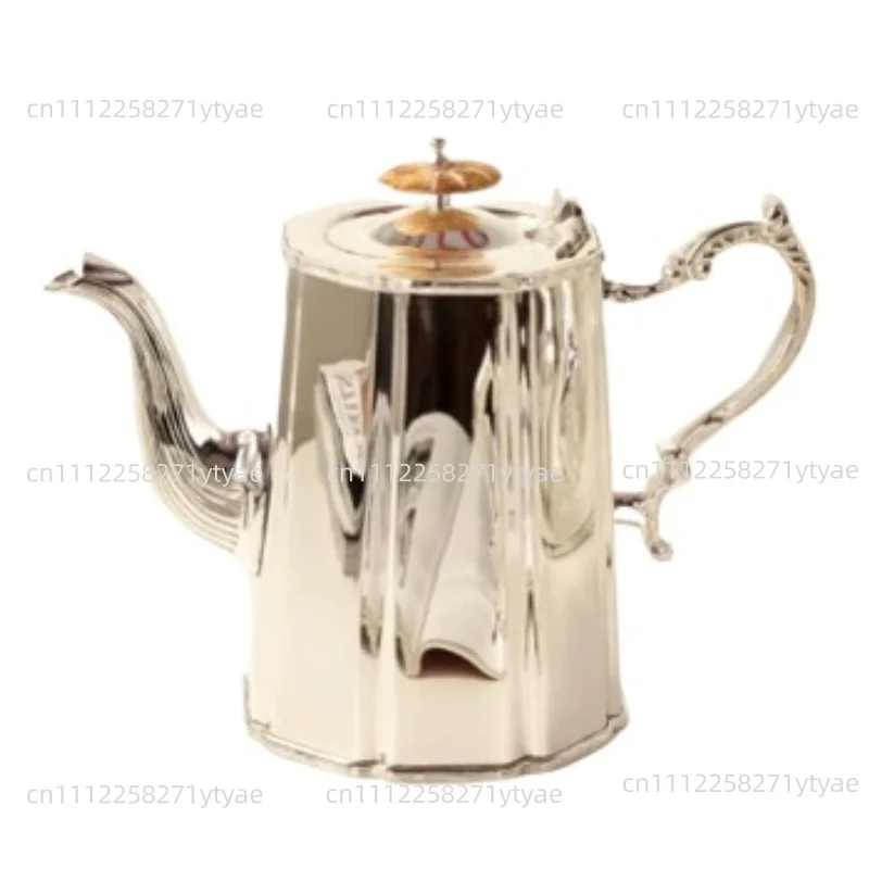 Handmade Brass Silver-plated Teapot Silver Milk Pot Coffee Pot Silver Pot High-end Exquisite Model Room Ornament
