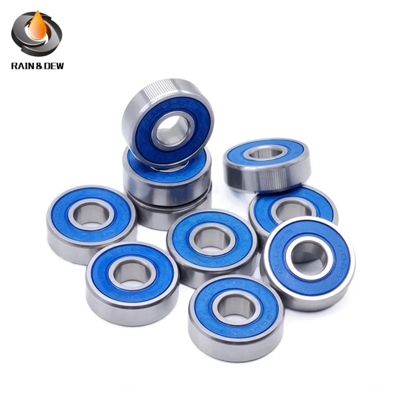 608RS Deep Groove Ball Bearing 8x22x7 GCr15 Chrome Steel 2RS Sealed High Precision Smooth for Skateboard Roller Skates