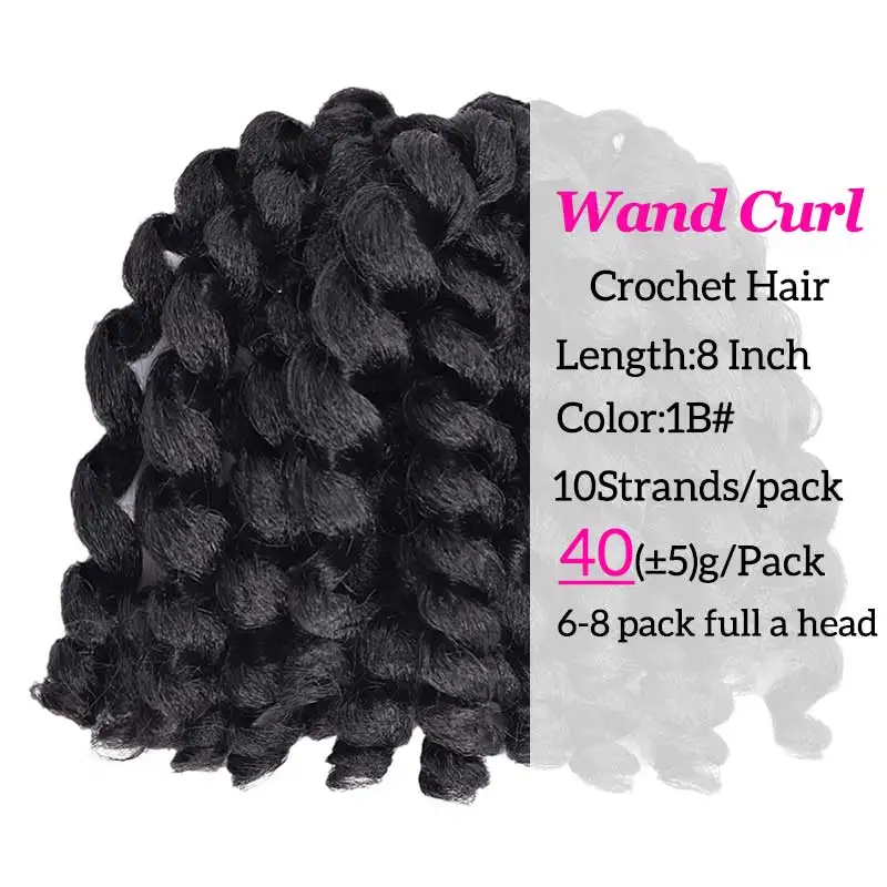 Ombre Synthetic Braiding Hair Jumpy Wand Curl Crochet Braids Jamaican Bounce Synthetic Crochet Hair Extensions for Black Women