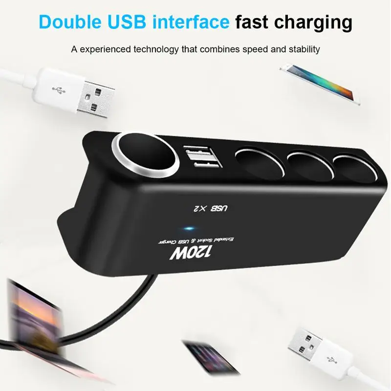 4in 1充電器アダプター,シガレットライター,マルチソケットスプリッター,カーポート,USBアダプター,販売