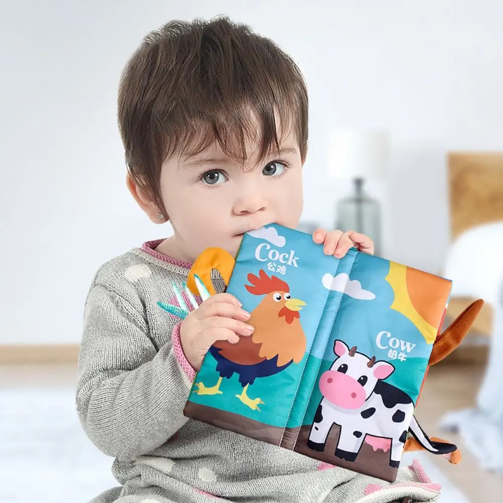 Animals Tail Baby Cloth Book Parent-child Sound Paper Kids Cloth Book Interactive Cartoon Baby Early Learning Toy Birthday Gifts