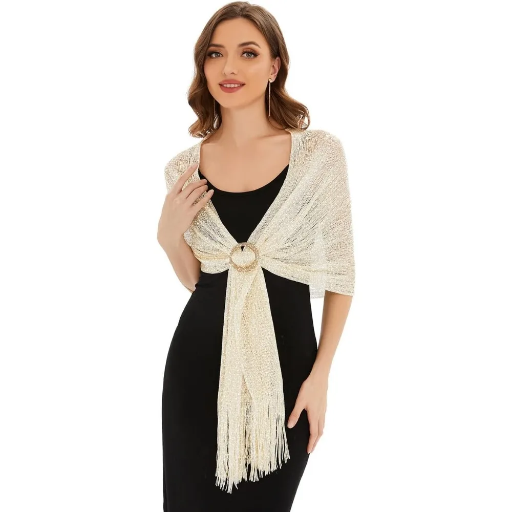

Sparkling Metallic Shawls and Wraps with Buckle,for Evening Dresses Party Wedding Bride Bridesmaid