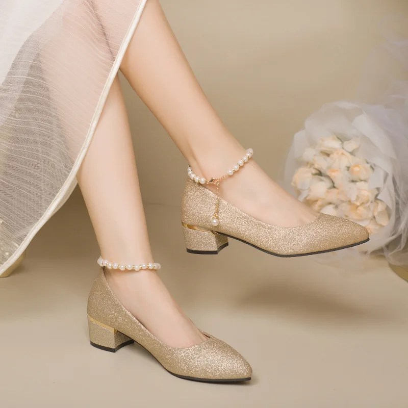 slim fit dress slacks Champagne Gold Metallic Leather Pump EU 44/US 11 / Medium (B) main image 1
