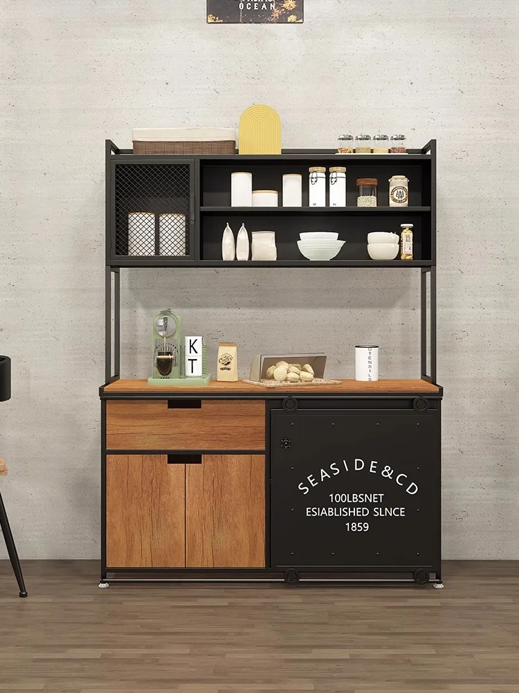 

American Industrial Style Wrought Iron Dining Side Cabinet Tea Cabinet Restaurant Locker Commercial Preparation Cabinet Coffee C
