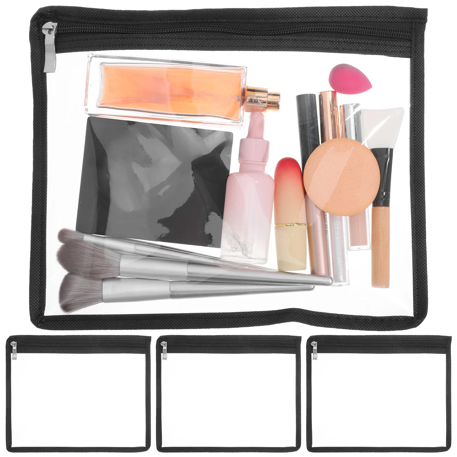 

Clear Zipper Pouches Transparent Storage Bags Makeup Skincare Organizer Travel Pencil Tool Bags Pvc Multifunctional Handbag