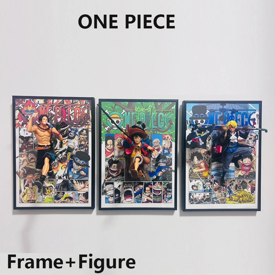 

Best Discount One Piece Luffy Sabo Ace Anime Figure Art Poster Painting Luffy Frame Wall Art Decorative Paintings For Home