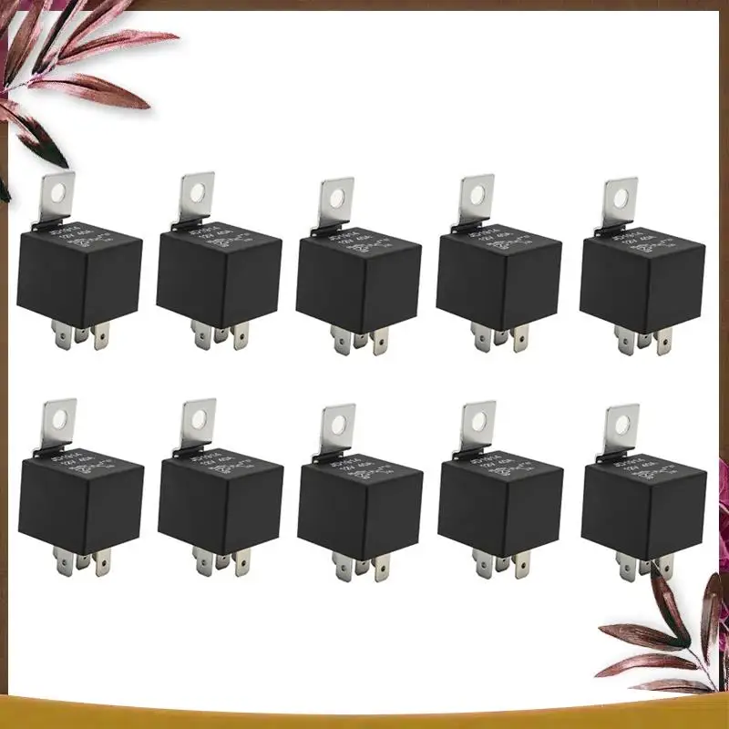 AB59-10 Pack 30/40 AMP Waterproof 5-Pin 12V Relay Switch For Automotive Marine Relays For Boats Auto Fan Cars Replacement Access