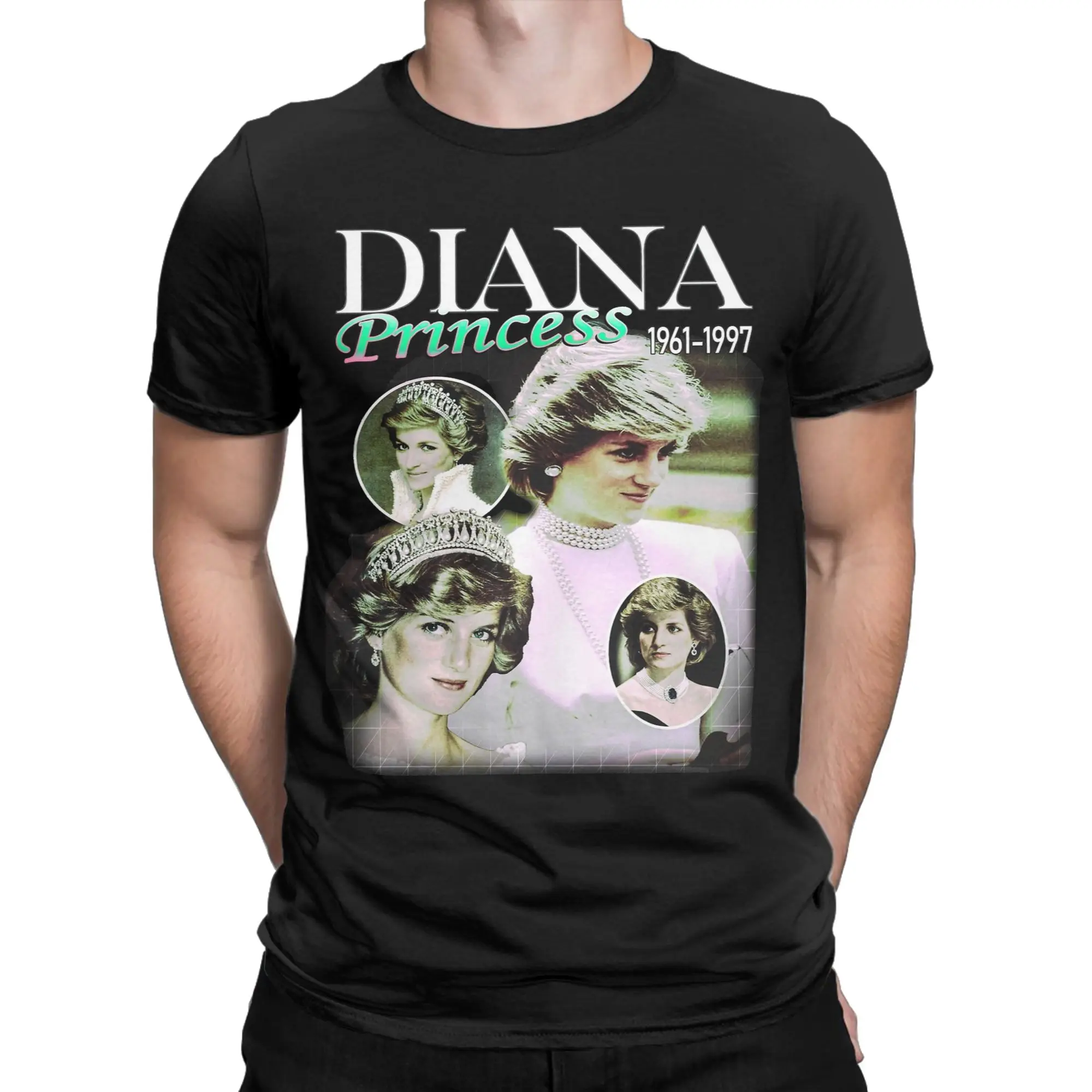Diana Princess Bootleg T Shirts for Men Pure Cotton Awesome T-Shirts O Neck  Tee Shirt Short Sleeve Clothing 4XL 5XL 6XL
