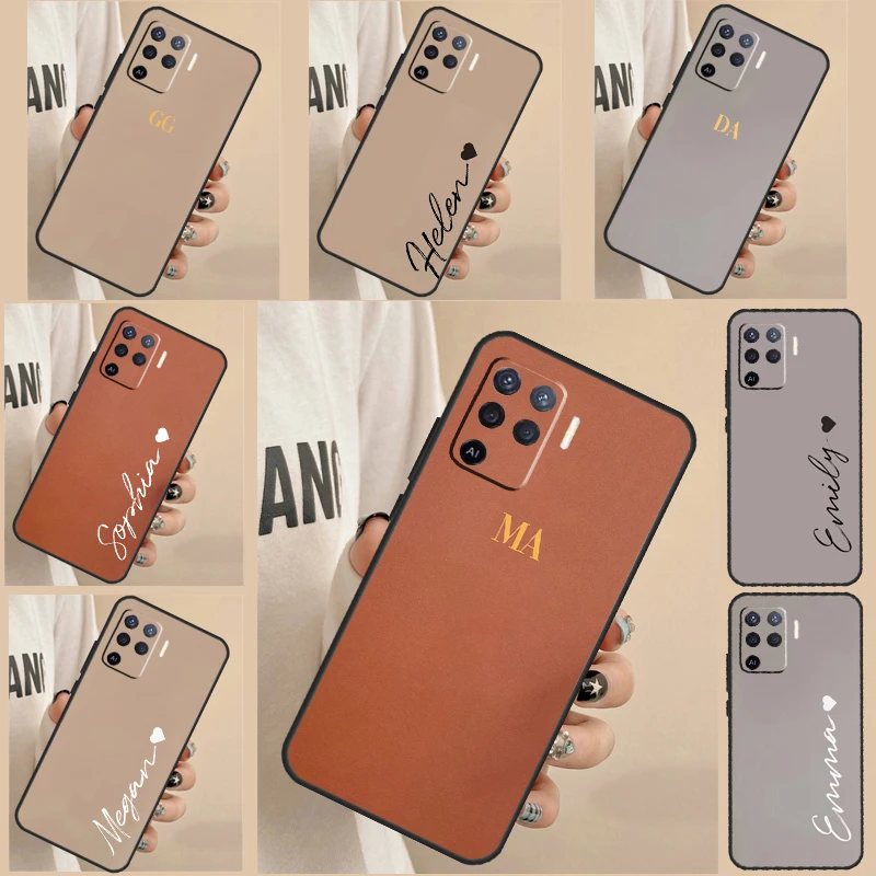 Personalized Monogram For OPPO A74 A94 A54 A17 A77 A53 A57 S A58 A78 A98 A5 A9 A15 A52 A72 A93 A16 A76 A96 Case