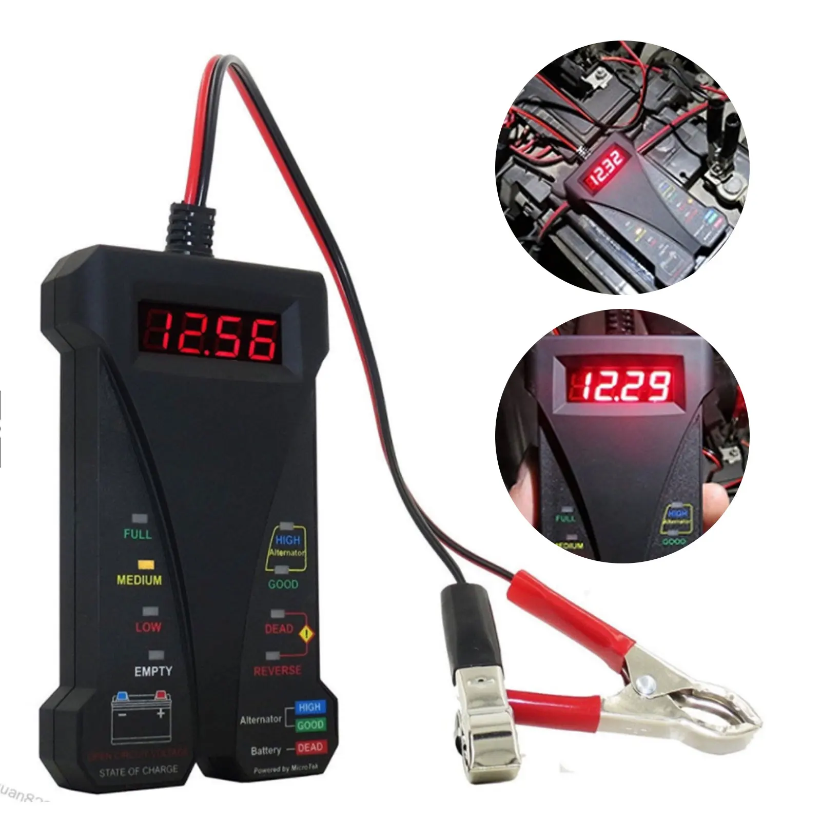 12V Digital Display Battery Alternator Tester Volt Check Car Motorcycle Tool Voltmeter Charging Test Analyzer Diagnostic Tool ss 905a 7 0 for iphone 6 13 and sam series power boot control line cable power test boot cable added battery boot function