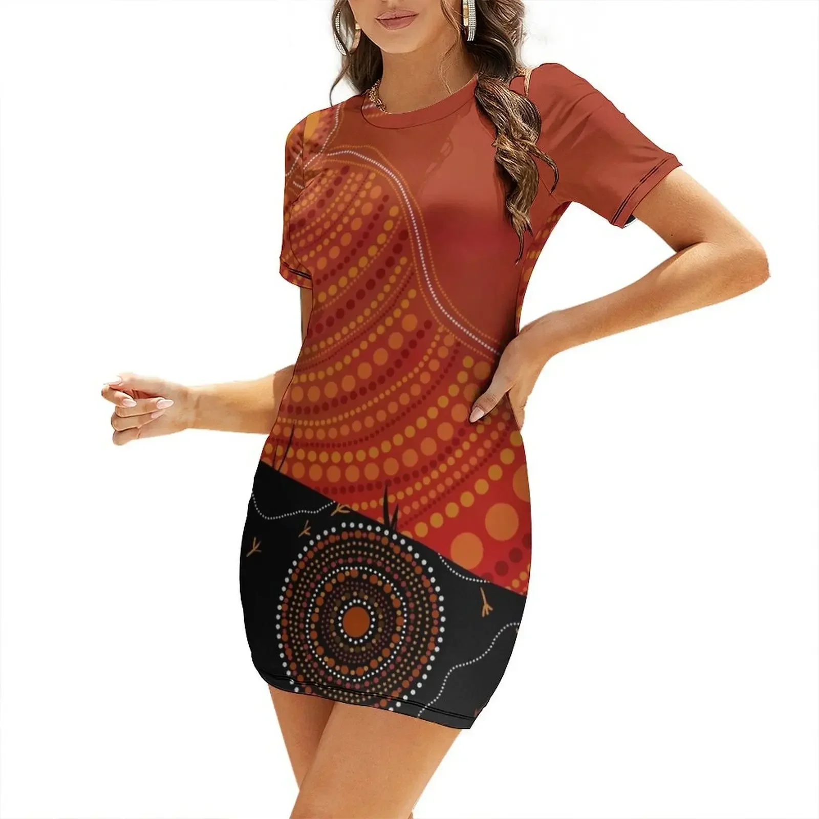 

Heat Wave Short-Sleeved Dress wedding guest dress 2026 Female dress