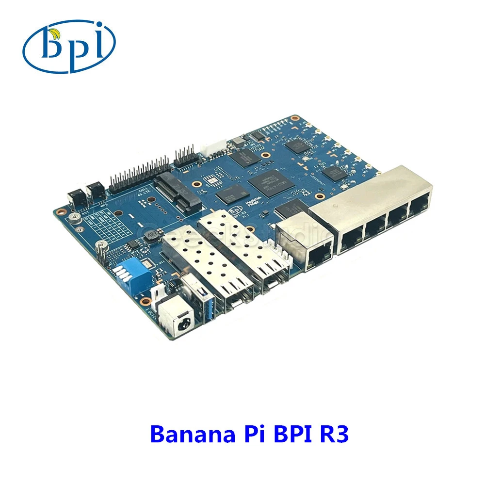 

Banana Pi BPI R3 Router Board With MediaTek MT7986 Quad Core ARM A53 + MT7531A Chip Design 2G DDR RAM 8G eMMC Flash Onboard