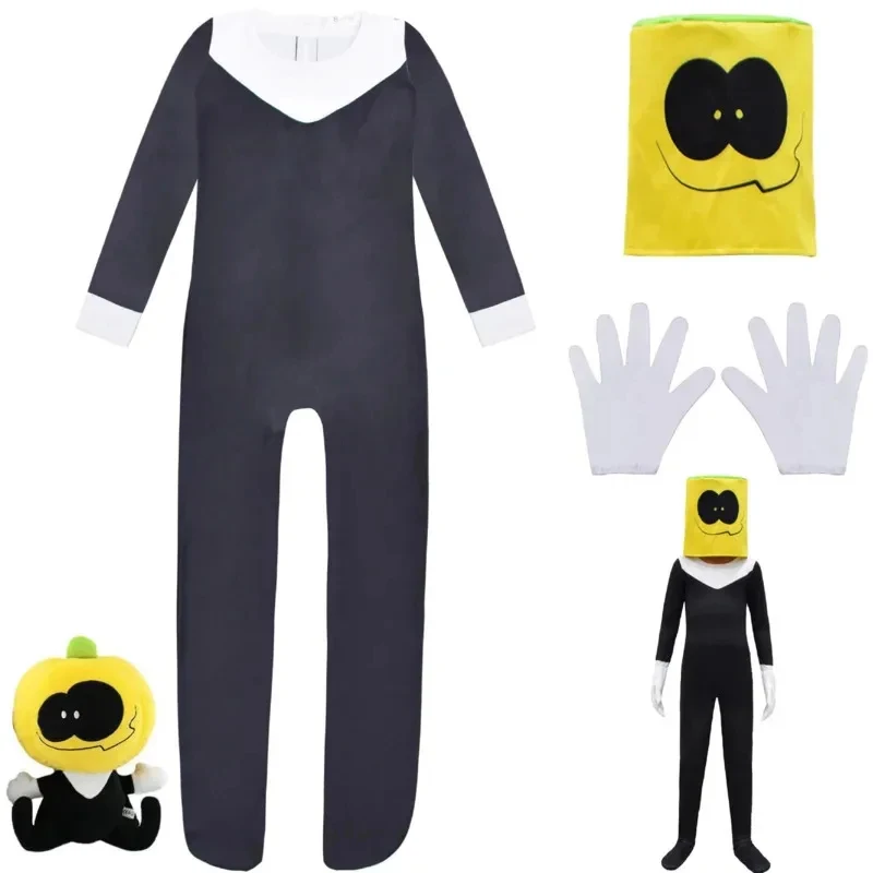 ♥2026 New Halloween Costume Cosplay Friday Night Funkin Spooky Month Skid Pump Kids Boys Party Jumpsuit Mask Skeleton Skull ★★★ view 3