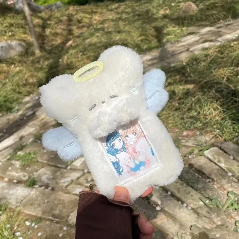 Cartoon Plush Card Holder Cover Star Chasing Pendant Keychain Photo Protector Case ID Credit Case Card Case