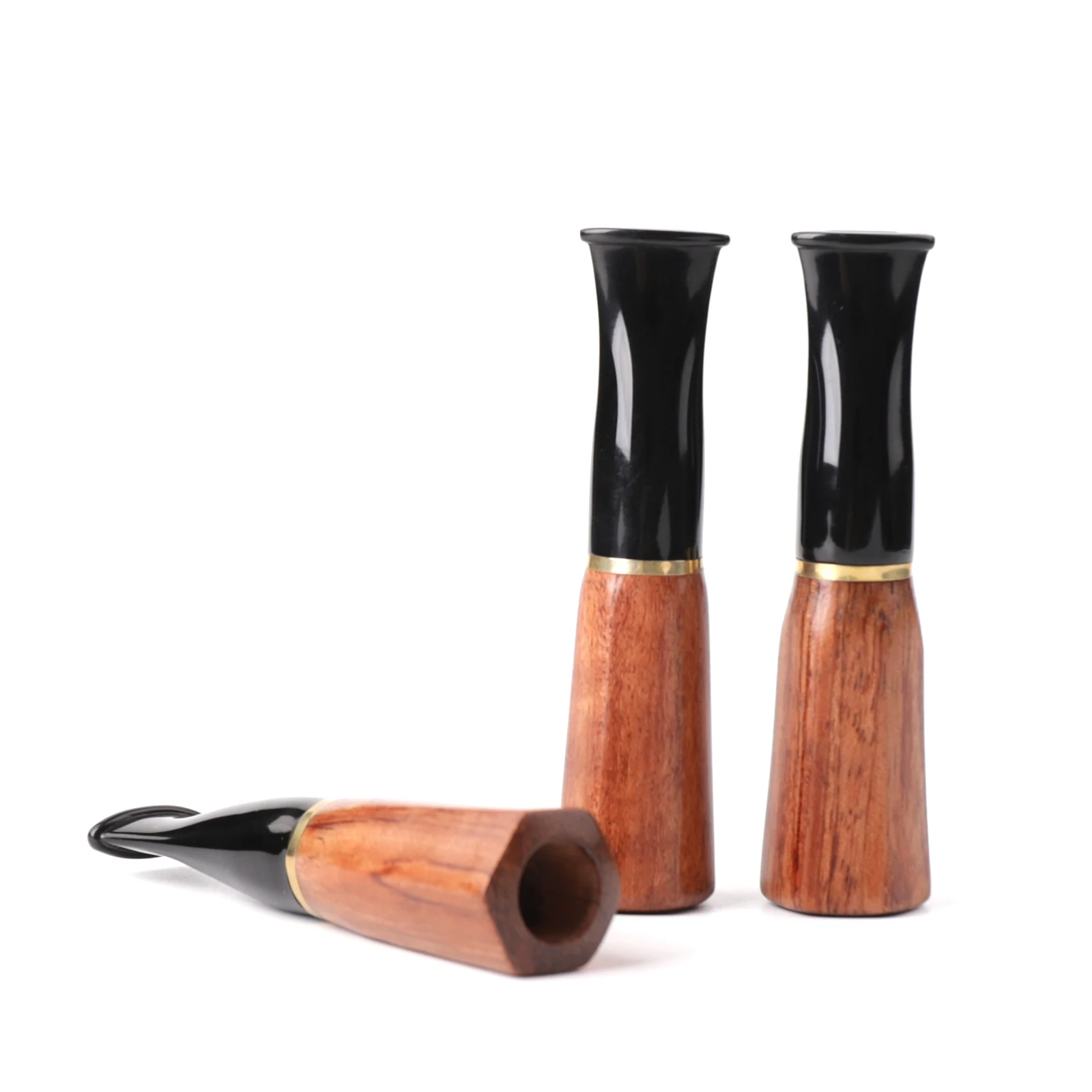 MUXIANG 1pc hand sandalwood cigar mouthpiece extend cigar handle ID 12mm 12.7mm 13.5mm solid wood handle with 9mm filter element