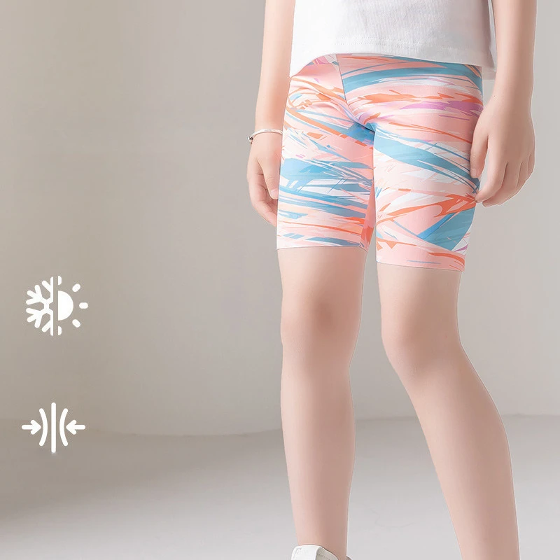 Summer UV Protection Fasy Dry Shorts High Waist Legging Lightweight Girl Sports Pants Jogging Plus Size Teenager Girls Clothes