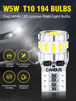 2台T10 LED Canbus W5W 168 194 圓頂燈/停車燈/牌照燈,適用於雷諾風景II 2 MK2 2004 2005 2006 2007 2008 2009 10 最佳銷售 雷諾風景 2006 - №10