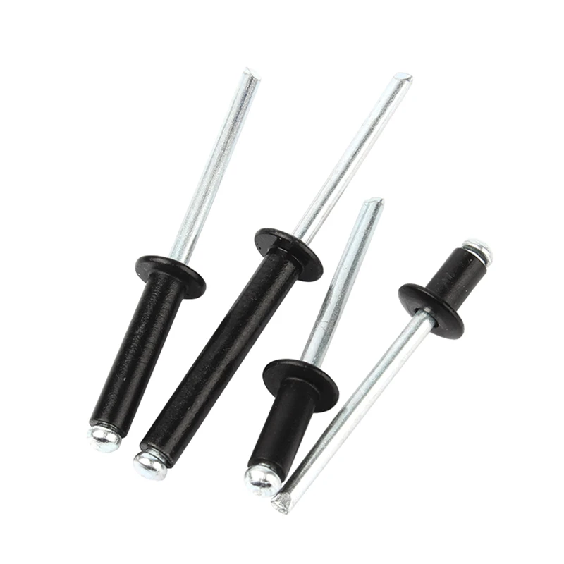 Leijiu M2.4 M2.8 M3.2 M3.6 M4 M5 M6 M6.4 Schwarze Aluminium-Blindnieten mit Pilzkopf und Brechdorn – Detail 3