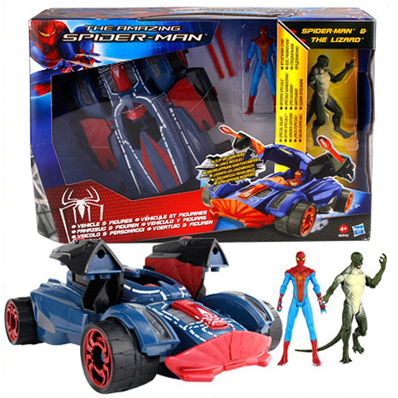 Marvel The Amazing Spider Man and His Chariot Action Figure Models Vehicle Figures Anime Doll Toy Set Children Collection Toys