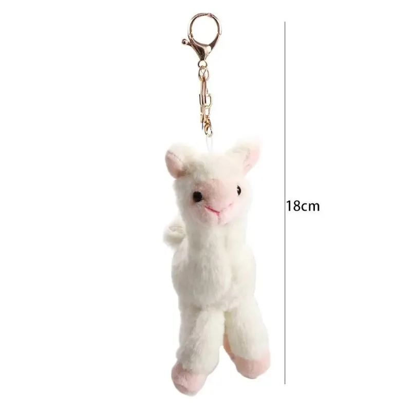 1pcs Soft Cute Handmade   Pendant Key Trinket  Gift Alpaca Keychain Sheep Key Ring Animal Keyring Stuffed  Keychain