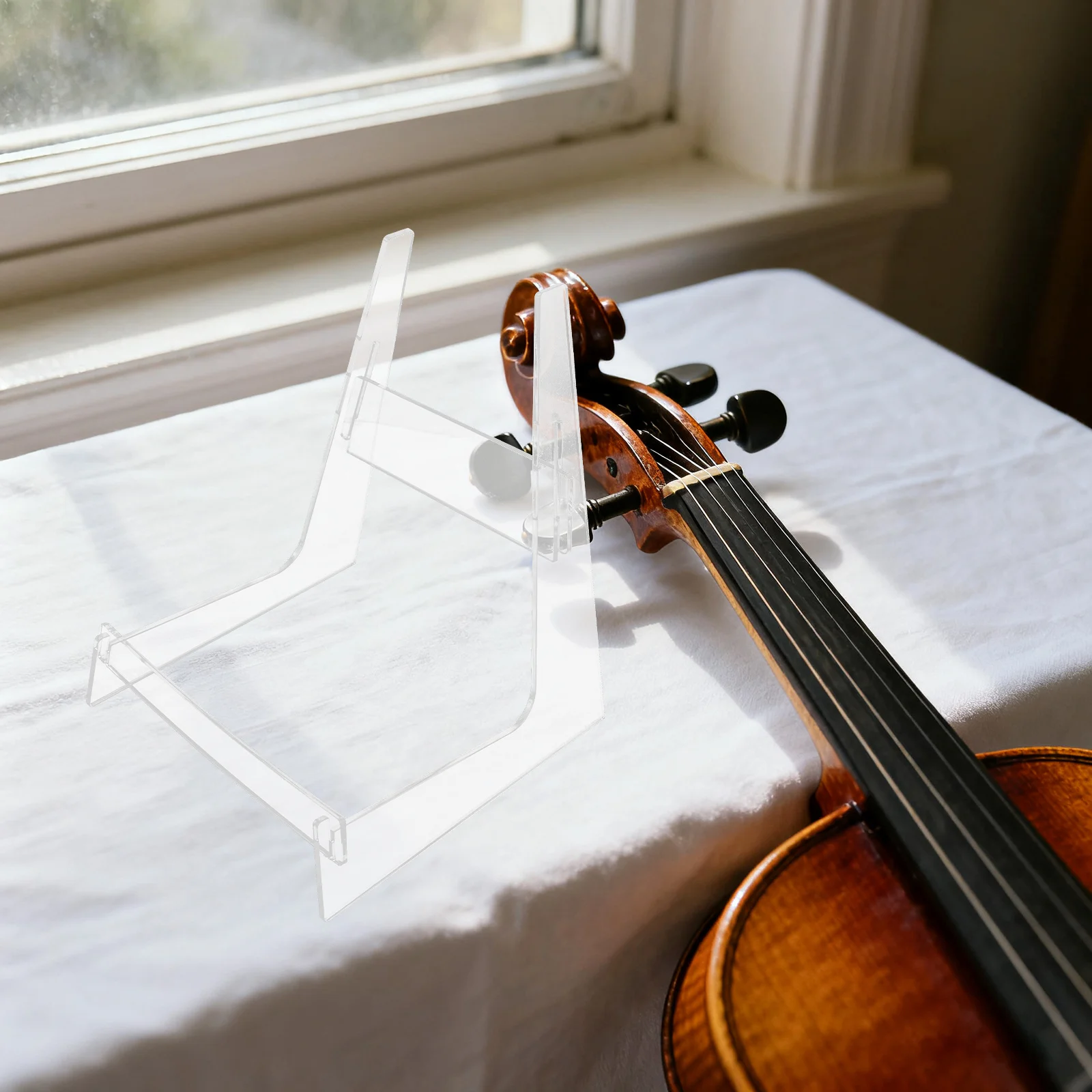 

Transparent Guitar Stand Floor - Acrylic Instrument Stand for Ukulele Bass Violin Electric Guitar - Space Saving Home Studio