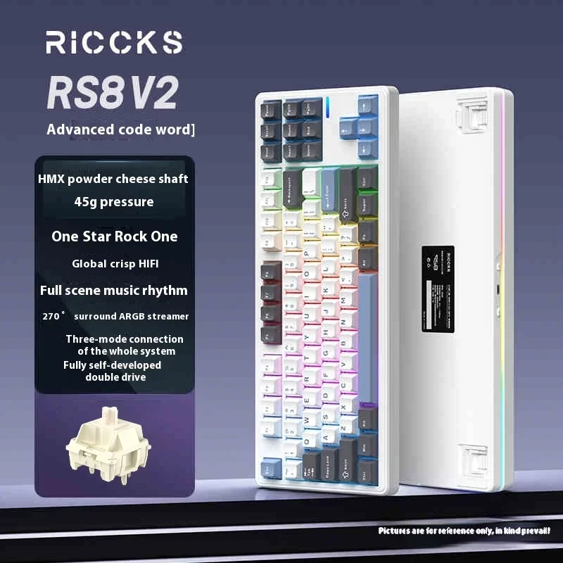 【Ricco】 Riccks RS8 V2 Wireless Gaming Mechanical Keyboard Bluetooth 2.4G