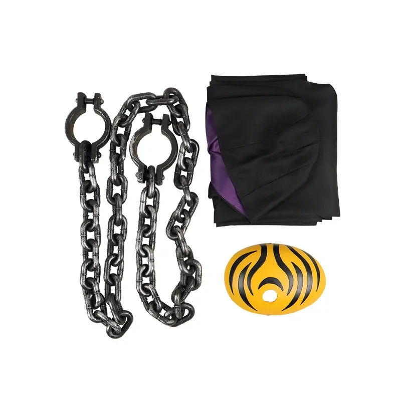 أنيمي أوشيها أوبيتو توبي زي تنكري ، زي عباءة سوداء ، بدلات ملابس ، زي الهالوين وسلسلة قناع