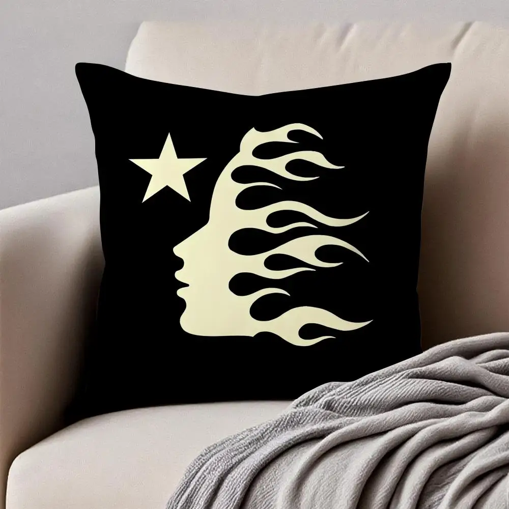 Gothic Fashion Brand Hellstar Cushion Cover Pillowcase Anti-dustmite Invisible Zipper Short Plush Sofa Cushion view 6
