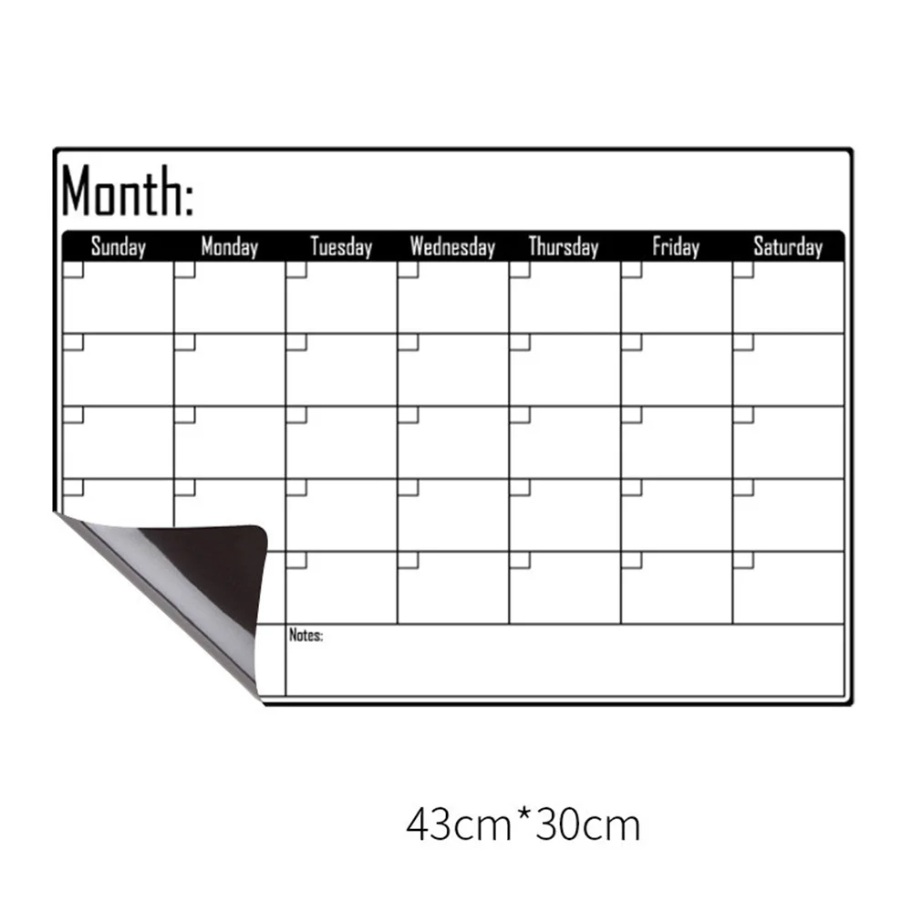 2023 New Magnetic Monthly Weekly Planner Calendar Table Dry Erase Whiteboard Blackboard Fridge Sticker Message Board Menu