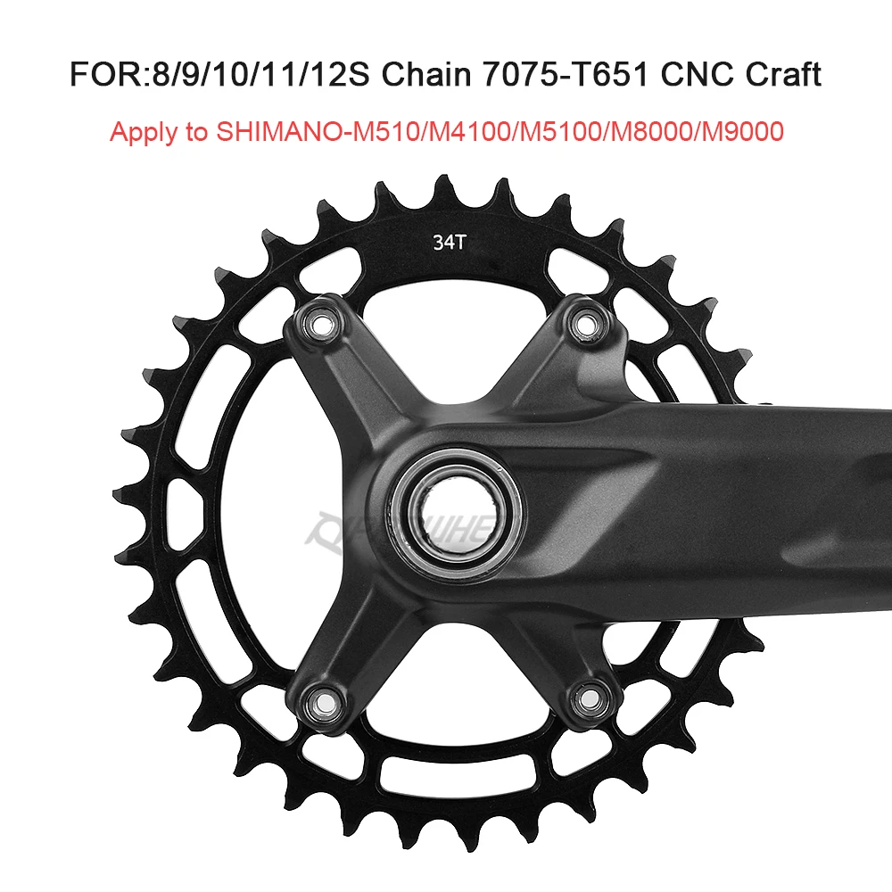 SHIMANO Deore FC M5100 Kurbelgarnitur 1x11Speed MTB Kettenrad Mountainbike Crankarm 170/175mm 34T/36T 11V Crankit BB MT500 MT501 BB52 – Detail 4