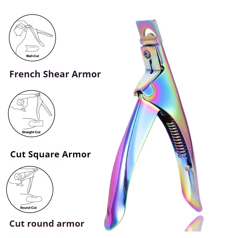 Stainless steel colorful nail clipper, nail clippers, scissors, manicure nail molding tool, adjustable Angle to trim nail shape