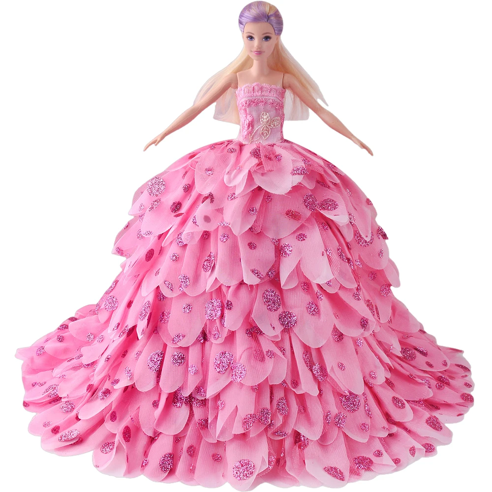 30cm 인형 공주 우아한 이브닝 파티 드레스 바비 11.8인치 인형용 볼 가운 의류 소녀 장난감 선물 액세서리