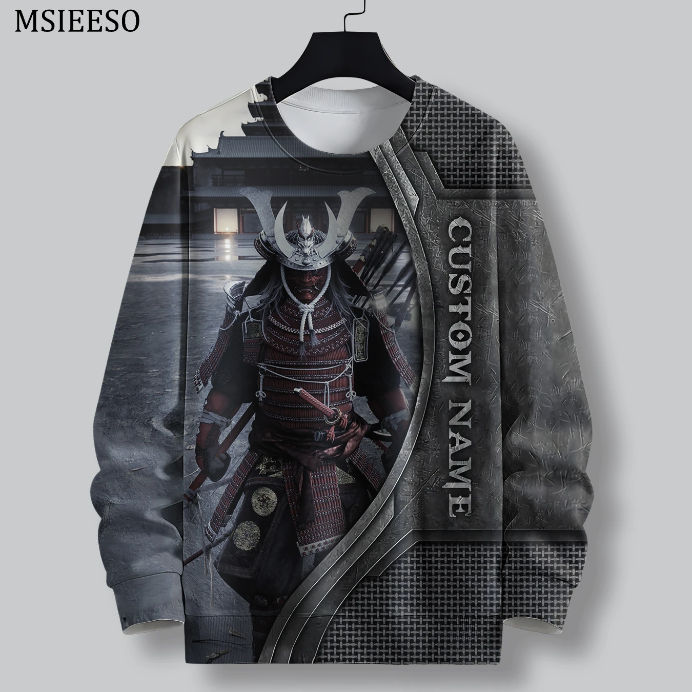 MSIEESO Japanese Sakura Warrior Printed Sweatshirt Men Women Sportshirt Long Sleeve Fashion Sweater Male Crew Neck Pullovers