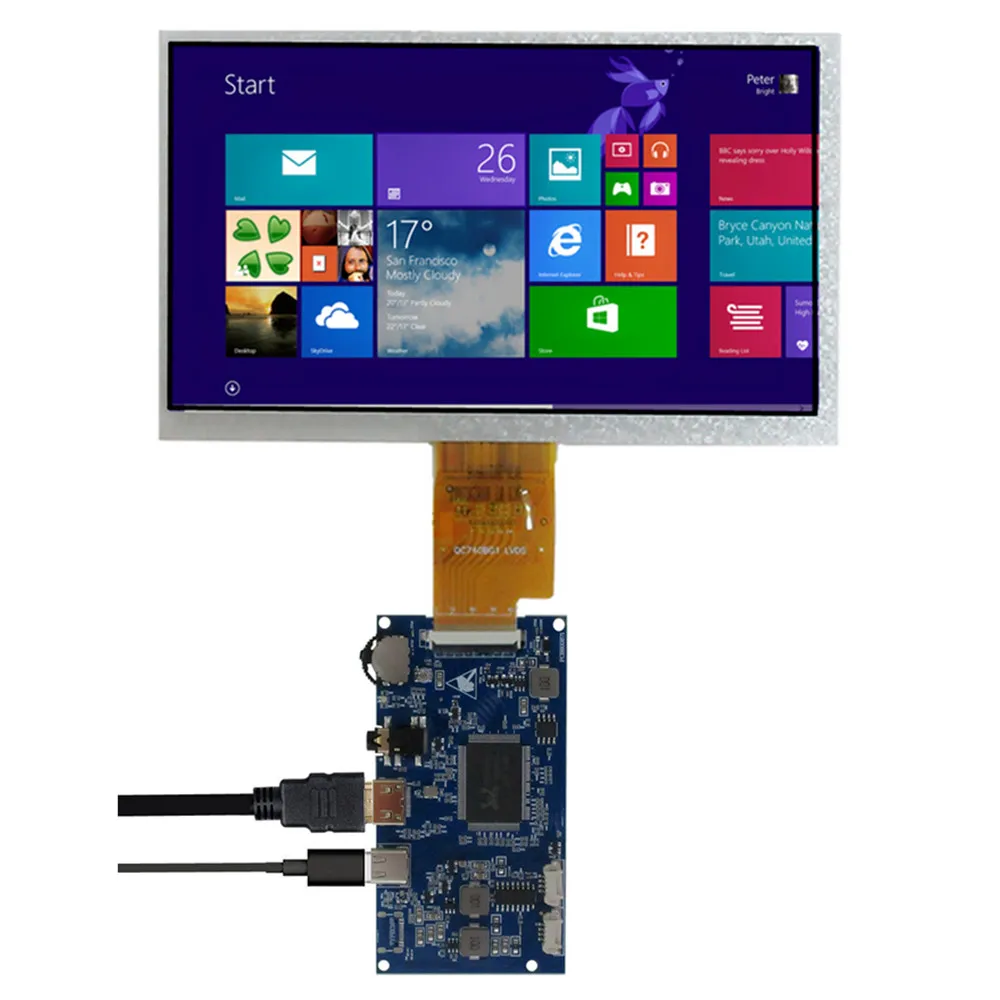 

7 ''1024x600 ЖК-дисплей, плата контроллера привода, портативный монитор HDMI, совместимый с Raspberry Pi 5 LattePanda/Banana Pi/ПК