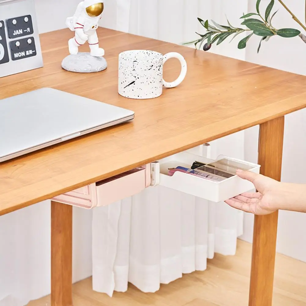 Ящики для хранения под столом, съемный выдвижной ящик, самоклеящийся под столом