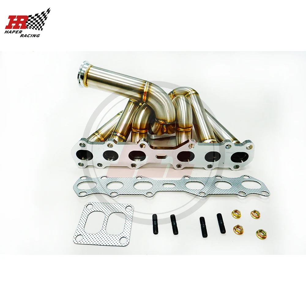 HAPER RACING SS321 3mm Steam Pipe T4 Twin Scroll V-band Turbo Manifold For Supra JZA70 JZX90  1JZ-GTE NON VVTI  1989-1993