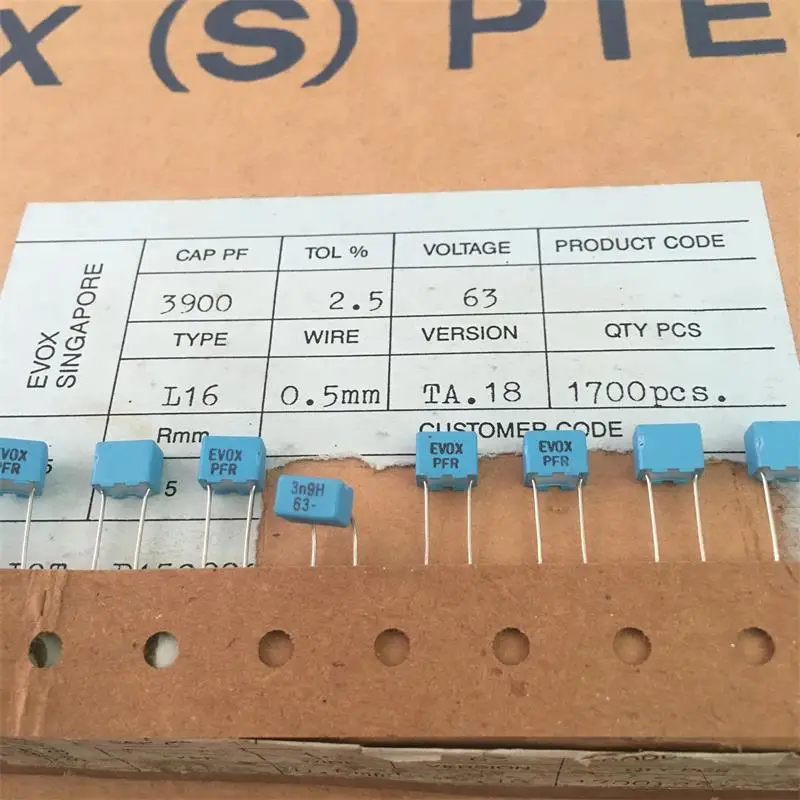 10-100PCS Original imported Swedish EVOX PFR 63V 3900pF 2.5% high-fidelity audio electrodeless film capacitor 7*4*5MM P=5MM