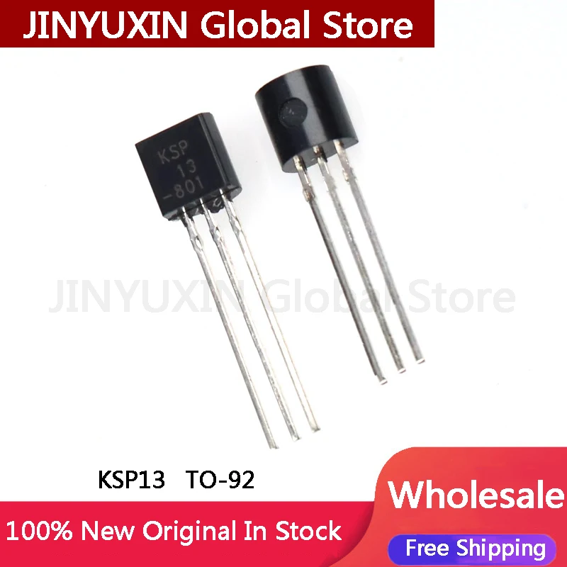 100Pcs KSP13 epitaxial silicon Darlington transistor TO-92 IC Chip In Stock Wholesale